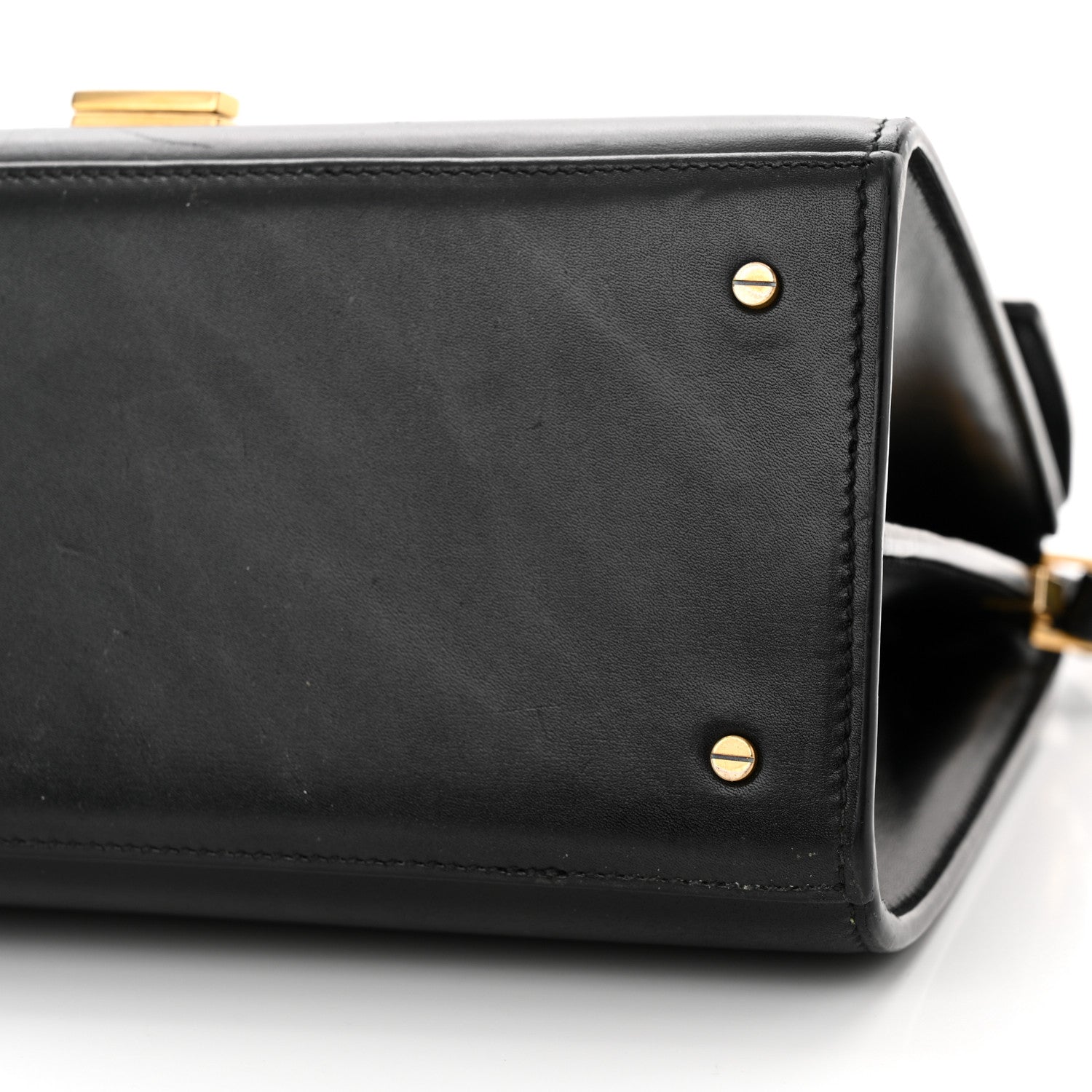 Saint Laurent Smooth Calfskin Medium Classic Monogram Cassandra Top Handle Black Rouge Legion 10 of 25