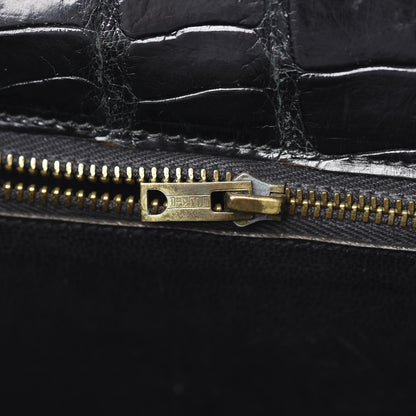 Hermes Shiny Porosus Crocodile Kelly Sellier 32 Black 26 of 50