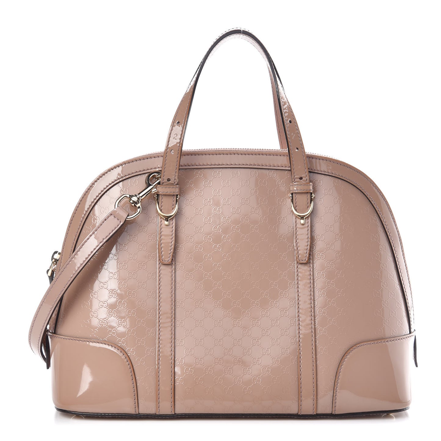 Patent Microguccissima Small Nice Top Handle Dome Bag Dark Cipria