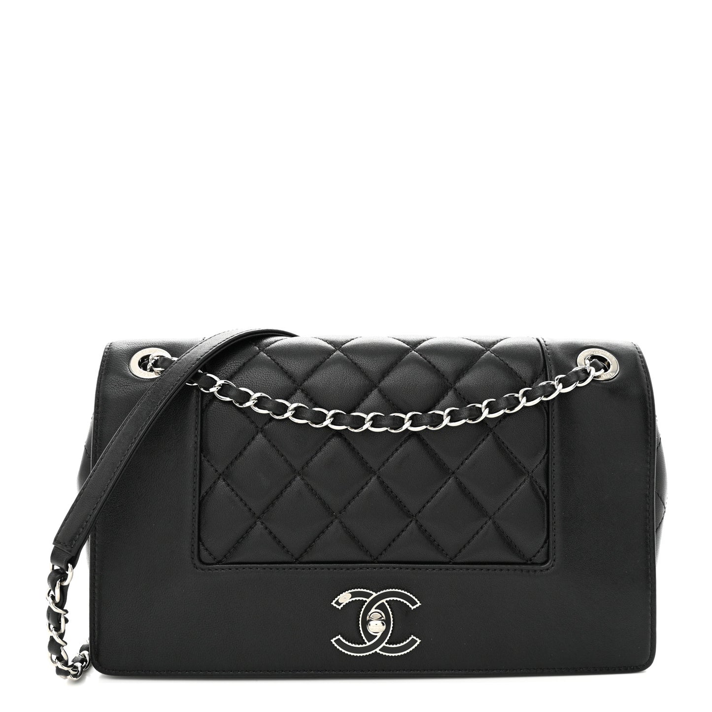 Sheepskin Quilted Vintage Mademoiselle Flap Black