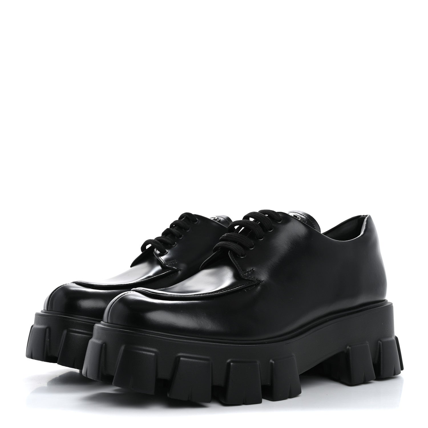 Prada Spazzolato Rois Monolith 55mm Derby Loafers 40.5 Black 4 of 11