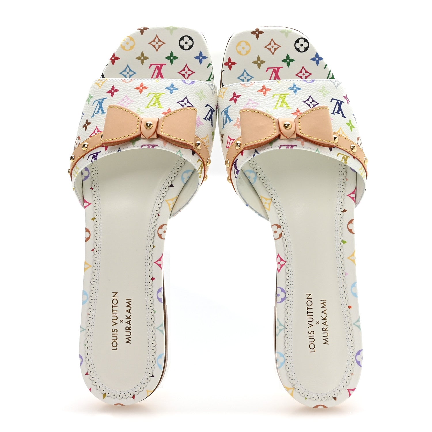Louis Vuitton LV X TM Monogram Multicolor 6AM Flat Mule Sandals 39 White Multicolor 2 of 9