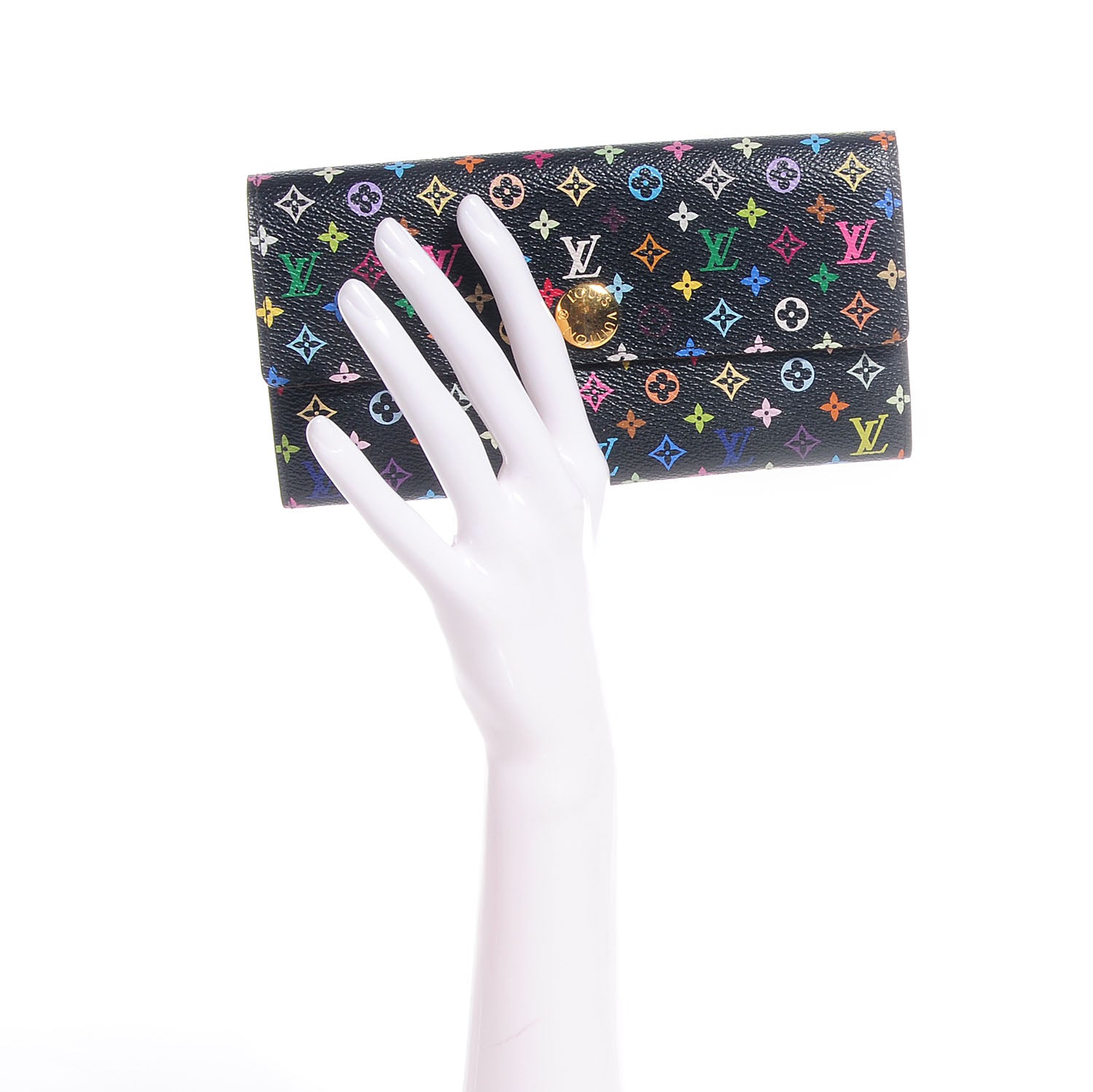 Louis Vuitton Monogram Multicolor Sarah Wallet Black Grenade 2 of 7