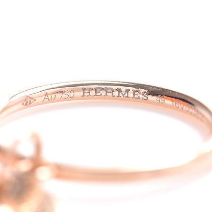 Hermes 18K Rose Gold Diamond Gambade Ring 49 4.75 5 of 6