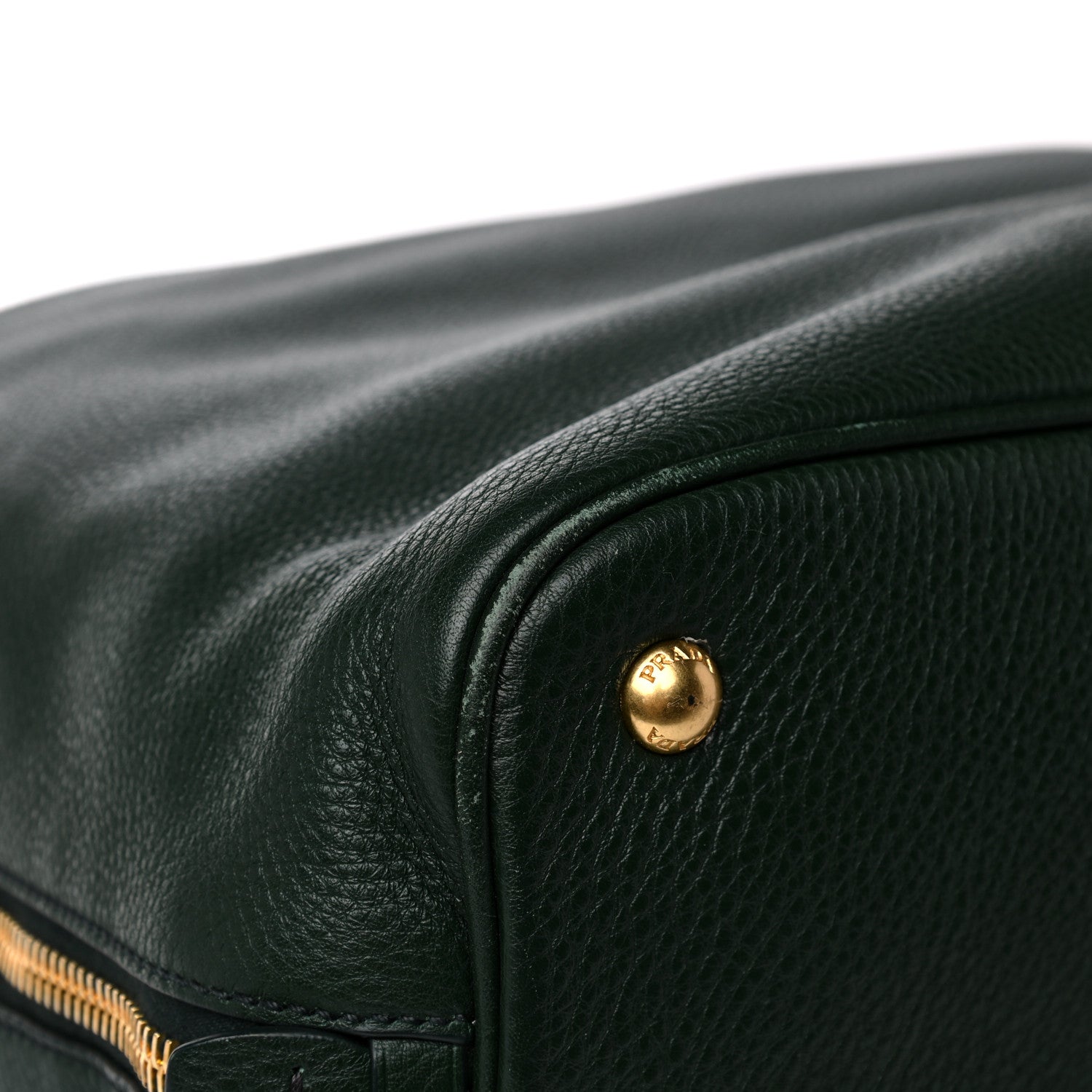 Prada Vitello Daino Side Zip Tote Foresta 11 of 17