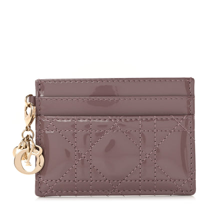 Christian Dior Patent Cannage Lady Dior Five-Slots Card Holder Pink Peony 1 of 7