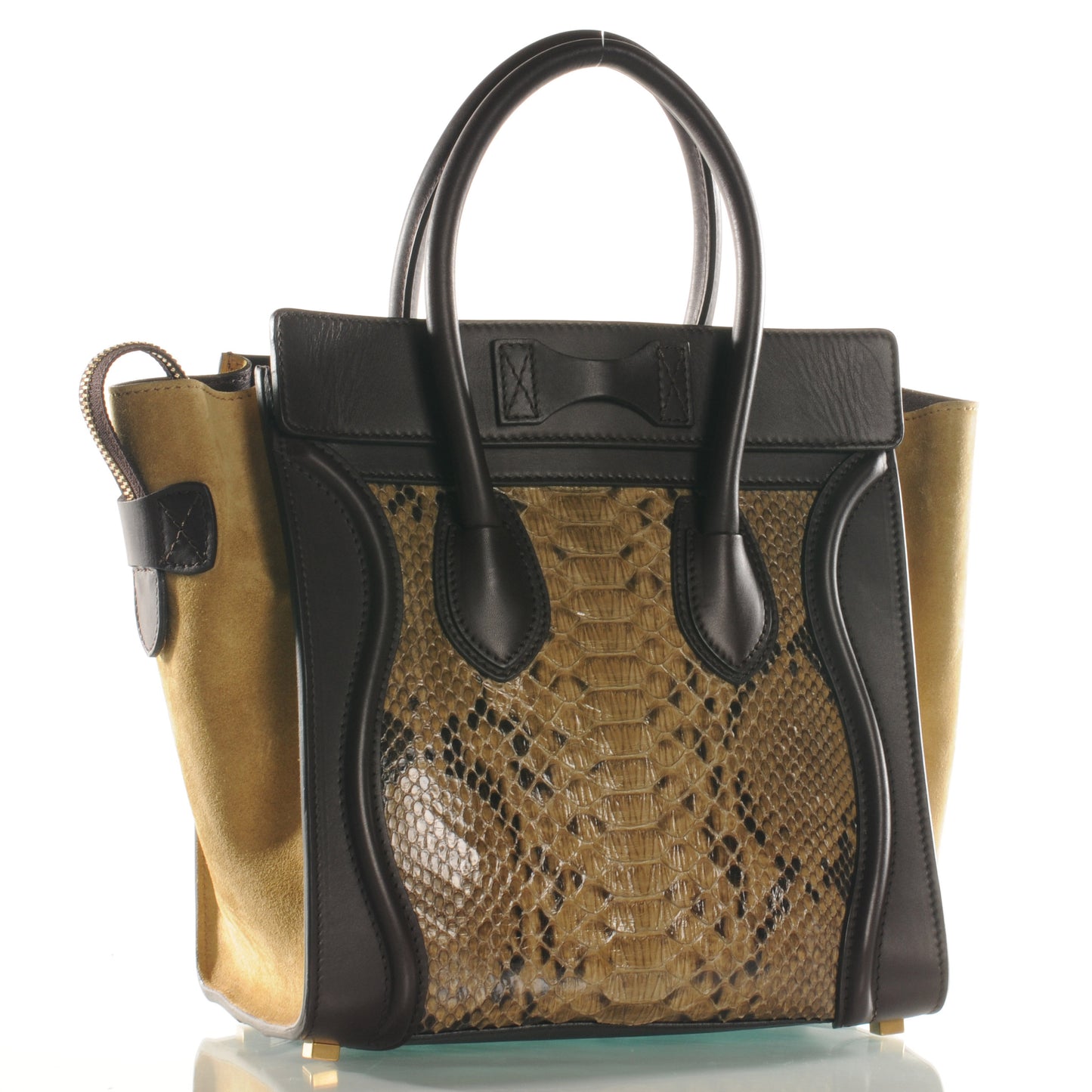 Python Suede Micro Luggage Khaki