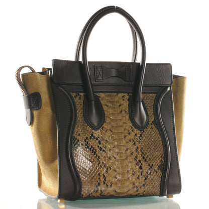 Celine Python Suede Micro Luggage Khaki 3 of 8