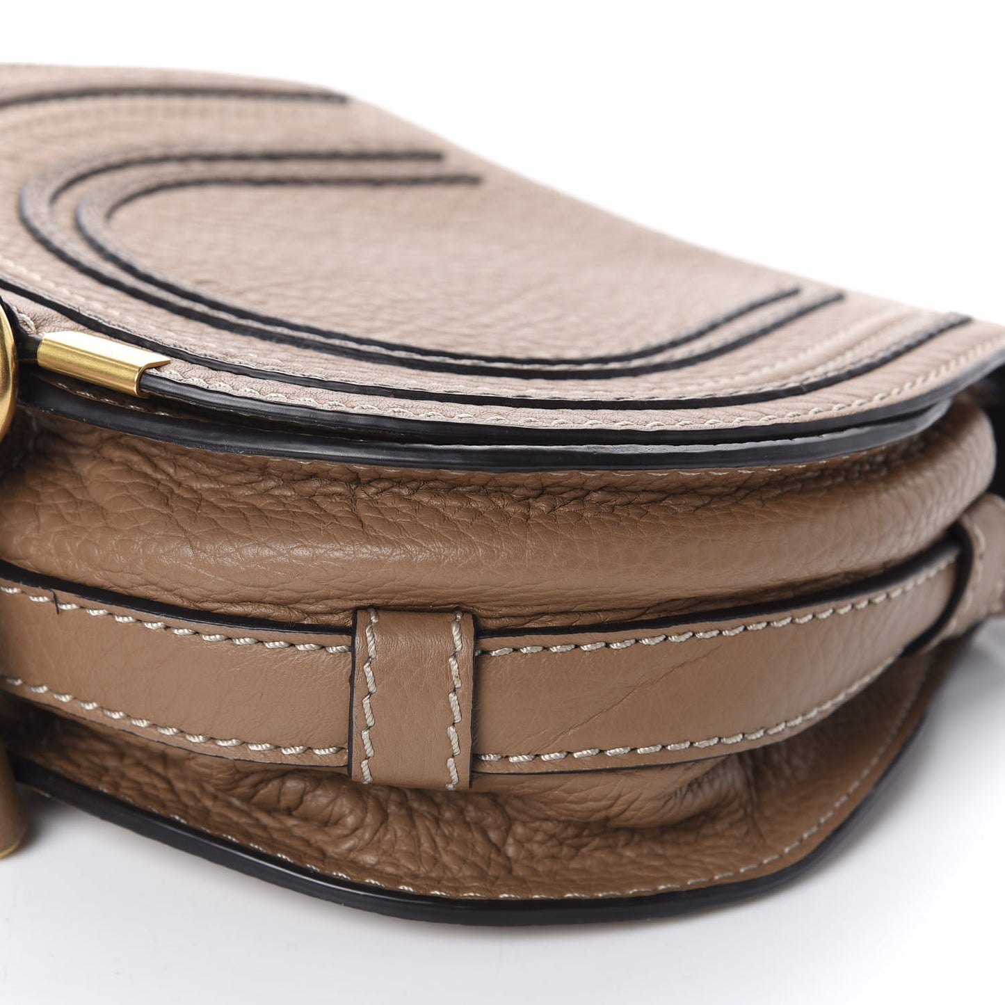 Calfskin Mini Marcie Round Crossbody Bag Nut