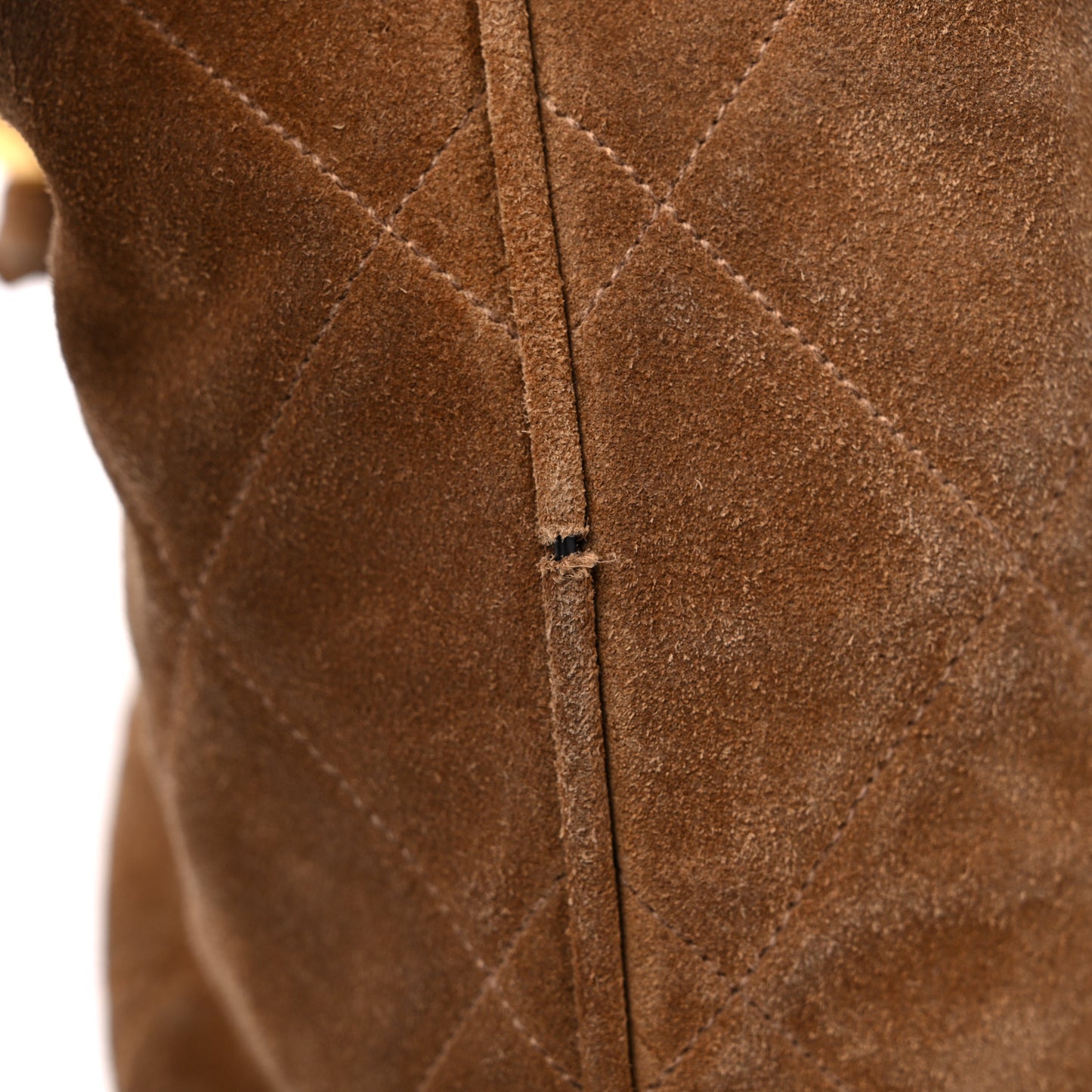 Suede CC Drawstring Backpack Brown