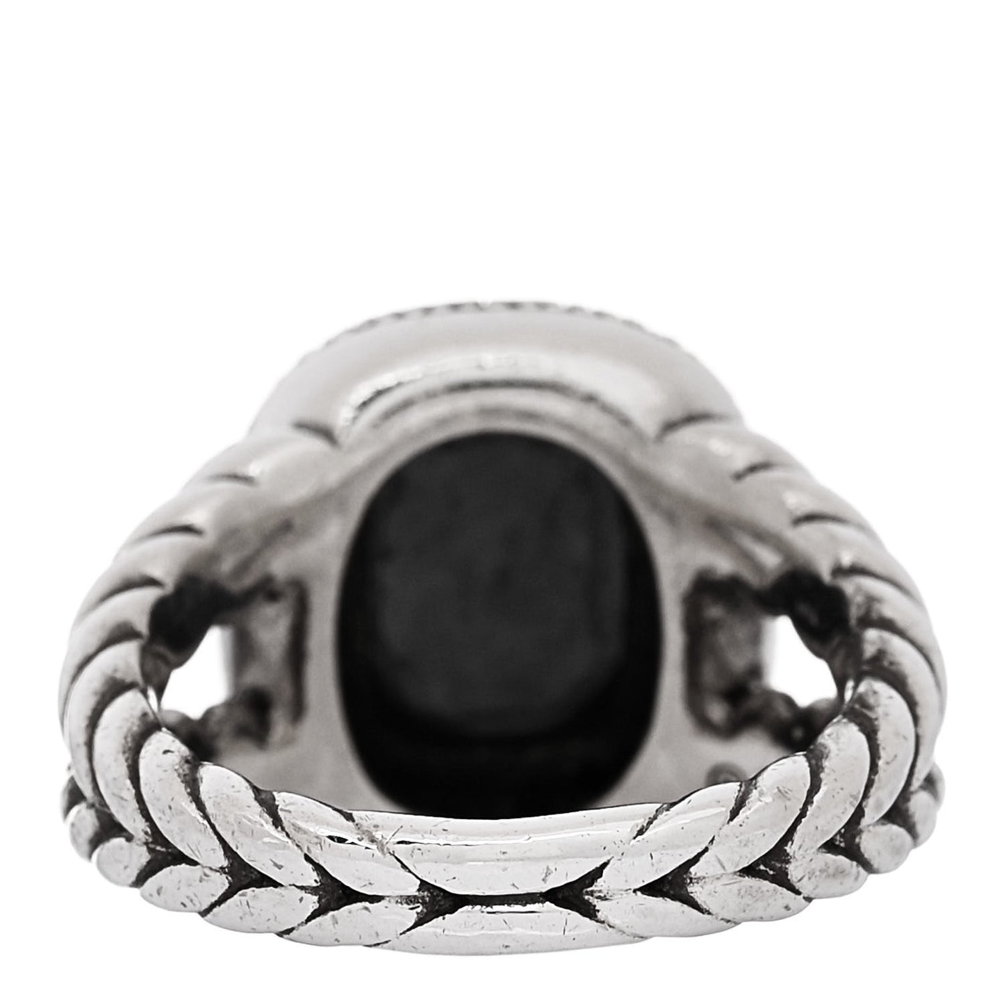 Sterling Silver Diamond Hematite 14mm Midnight Melange Ring 49 4.75