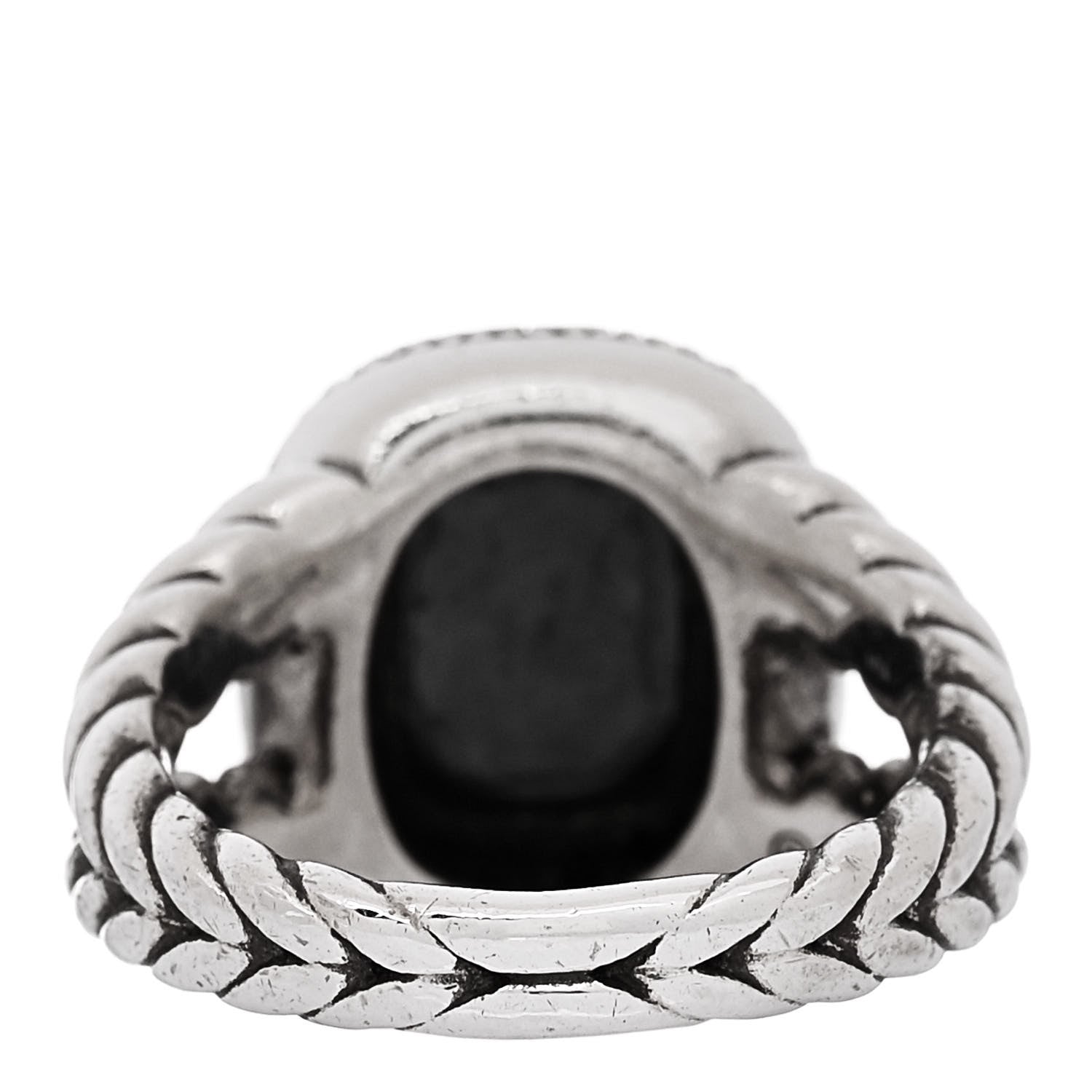 David Yurman Sterling Silver Diamond Hematite 14mm Midnight Melange Ring 49 4.75 4 of 5