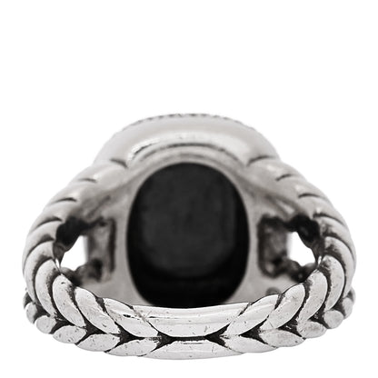 David Yurman Sterling Silver Diamond Hematite 14mm Midnight Melange Ring 49 4.75 4 of 5