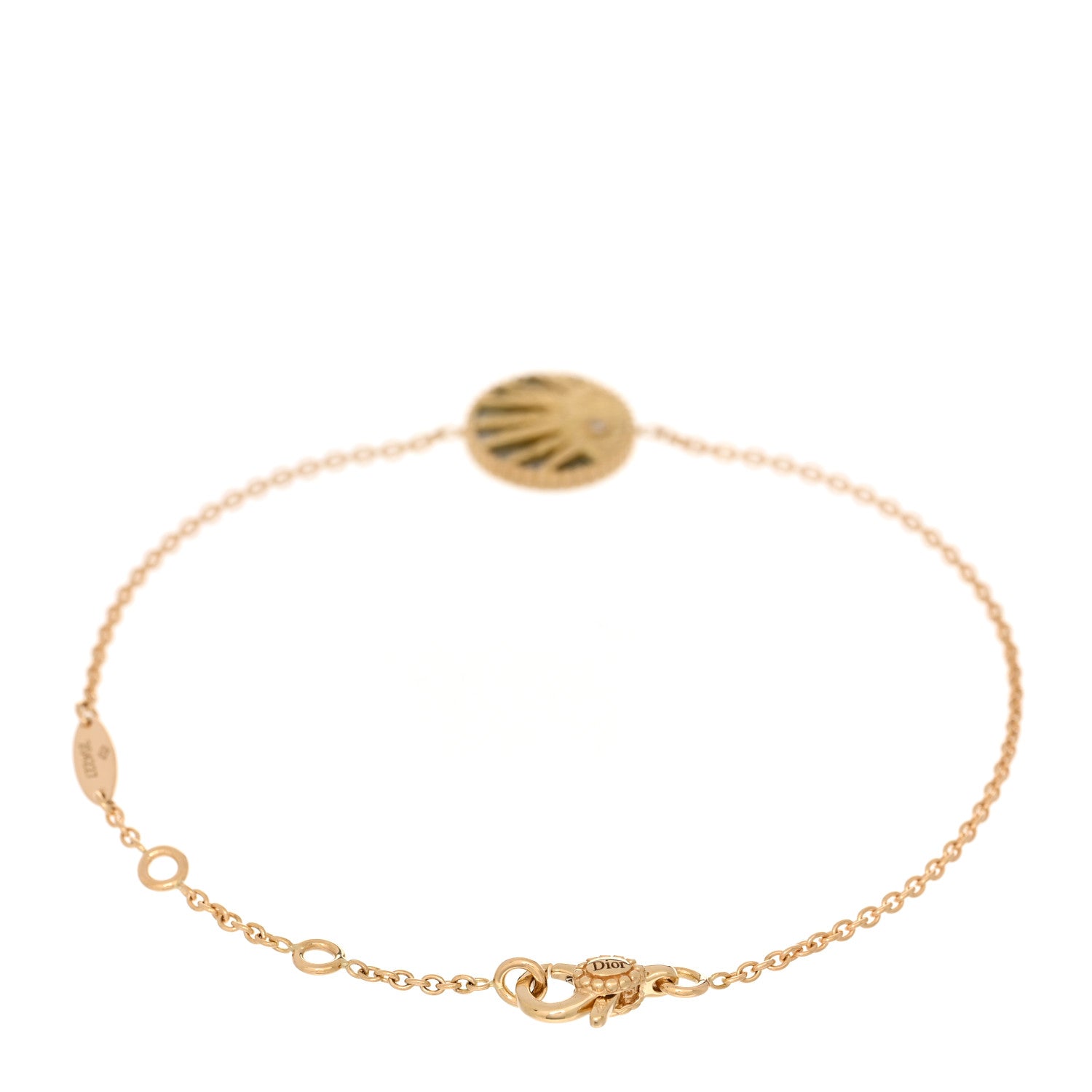 Christian Dior 18K Yellow Gold Diamond Black Onyx Mother of Pearl Rose Celeste Bracelet 3 of 4