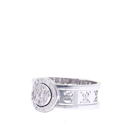 Gucci 18K White Gold Diamond 10mm Icon Twirl Band Ring 54 7 4 of 7