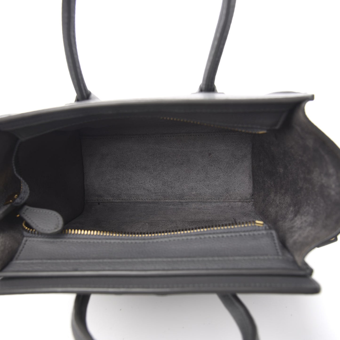 Drummed Calfskin Nano Luggage Kohl