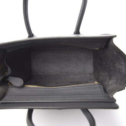 Celine Drummed Calfskin Nano Luggage Kohl 4 of 9