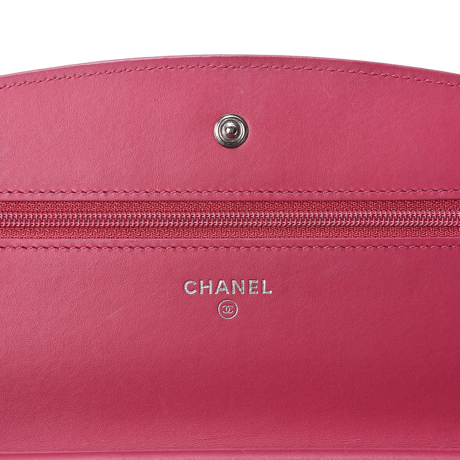 Chanel Patent Quilted Brilliant Wallet On Chain WOC Dark Pink 5 of 12
