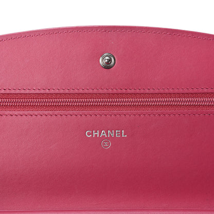 Chanel Patent Quilted Brilliant Wallet On Chain WOC Dark Pink 5 of 12