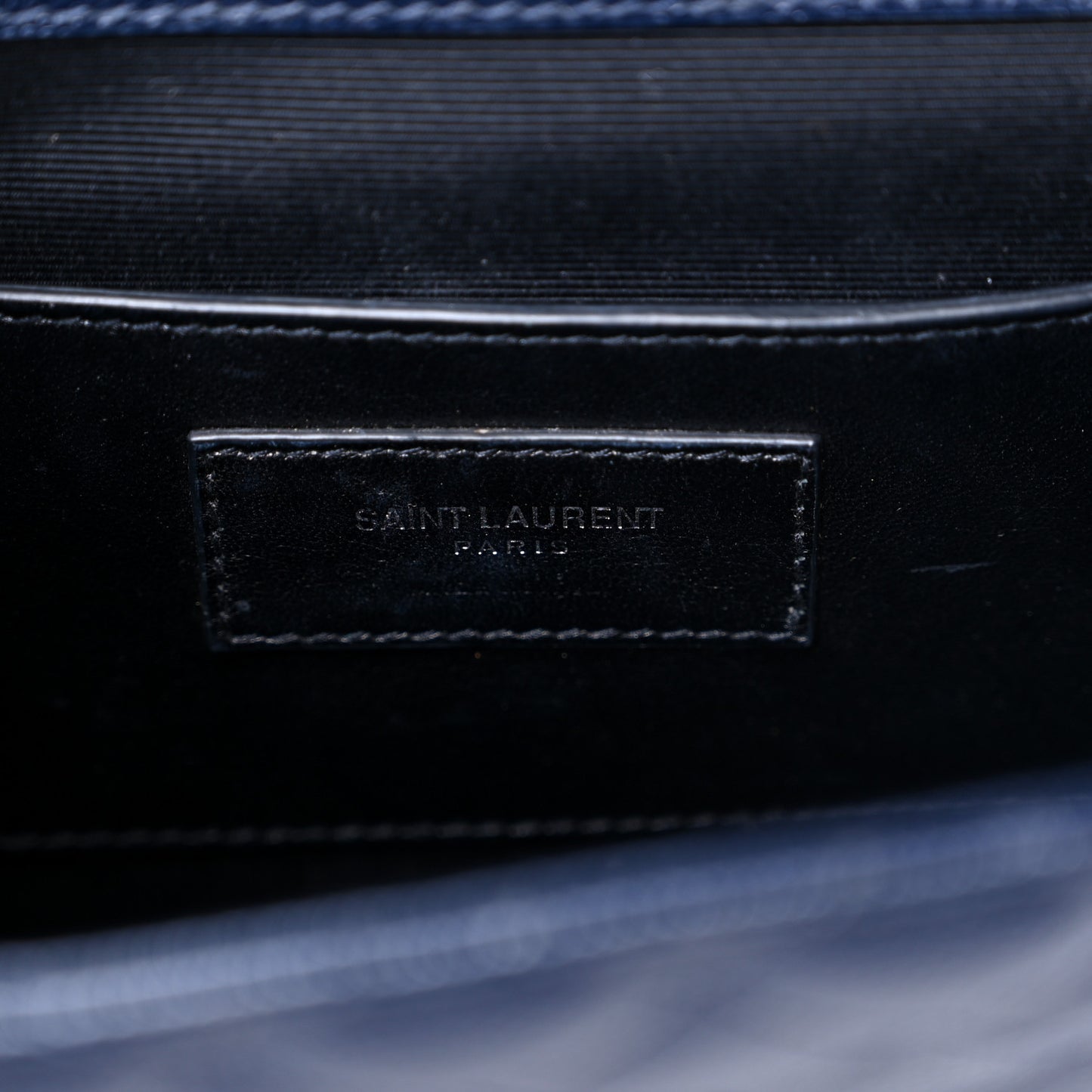 Grain De Poudre Textured Mixed Matelasse Triquilt Medium Monogram Satchel Deep Marine