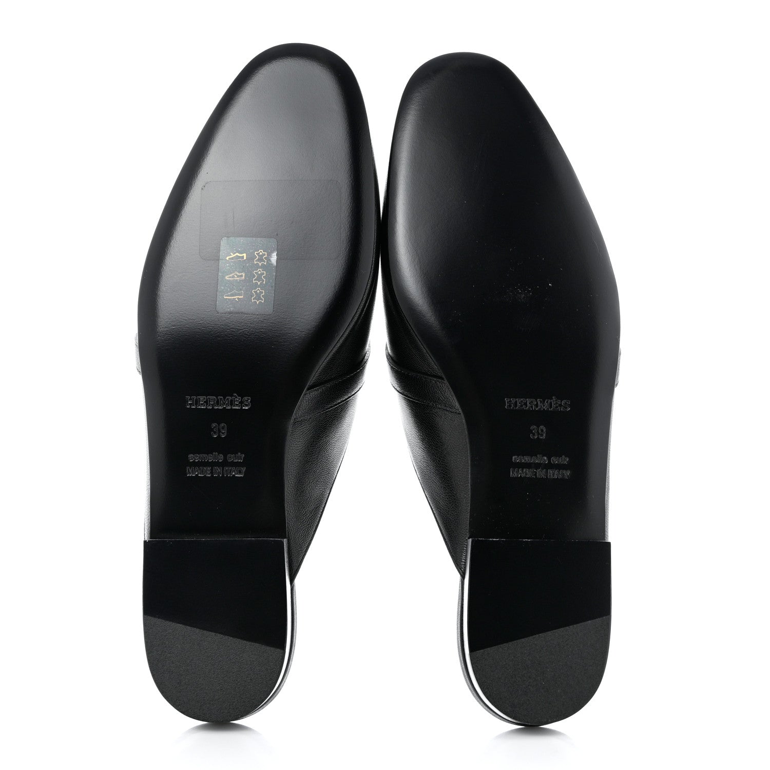 Hermes Goatskin Oz Mules 39 Black 5 of 9
