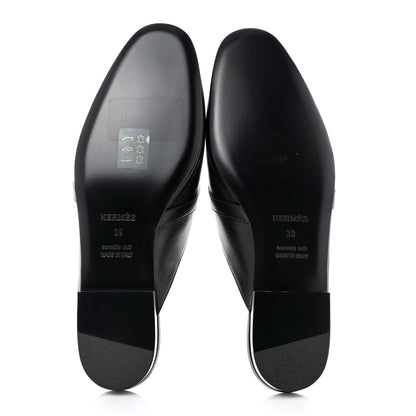 Hermes Goatskin Oz Mules 39 Black 5 of 9