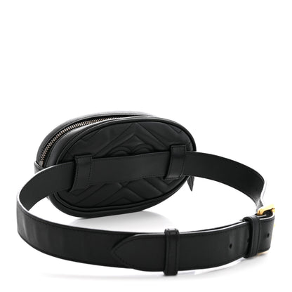 Gucci Calfskin Matelasse GG Marmont Belt Bag 75 30 Black 3 of 12