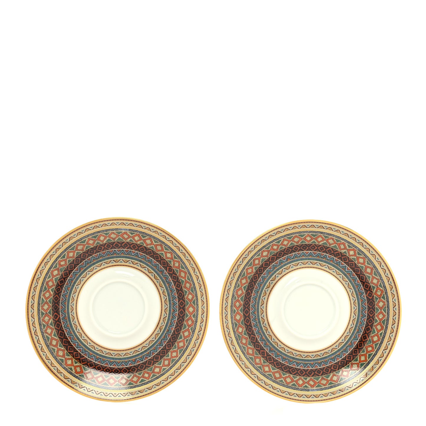 Porcelain Cheval d'Orient Tea Cup and Saucer Set of 2