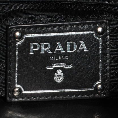 Prada Soft Calf Pleated Hobo Nero Black 8 of 15