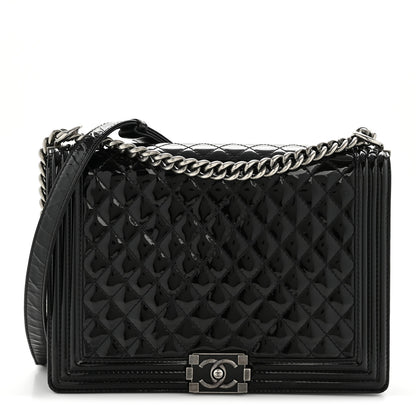Chanel Patent Quilted Large Boy Flap Black 1 of 14