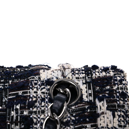 Chanel Tweed Quilted Flap Navy White 20 of 27