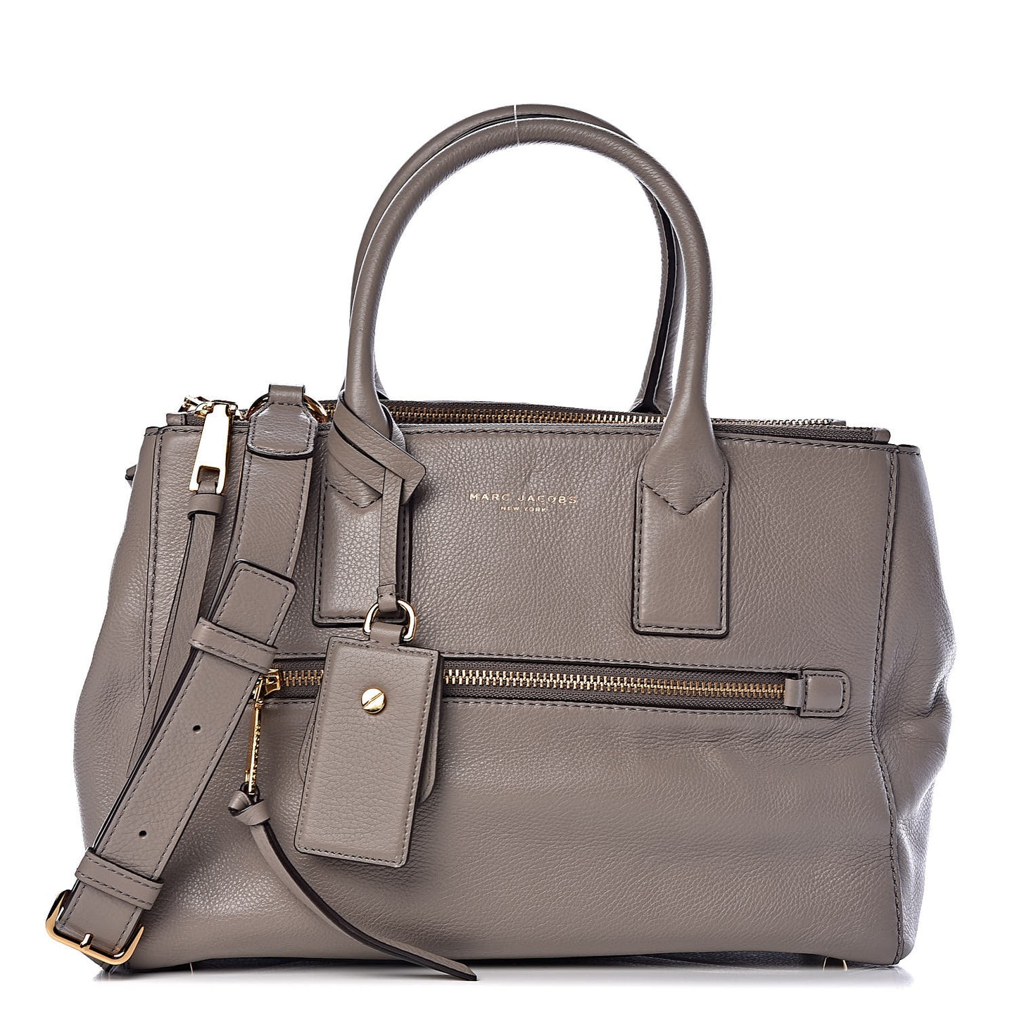 Calfskin Double Zip Tote Mink