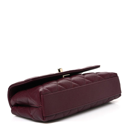 Chanel Caviar Quilted Coco Handle East West Clutch With Chain Bordeaux 3 of 10