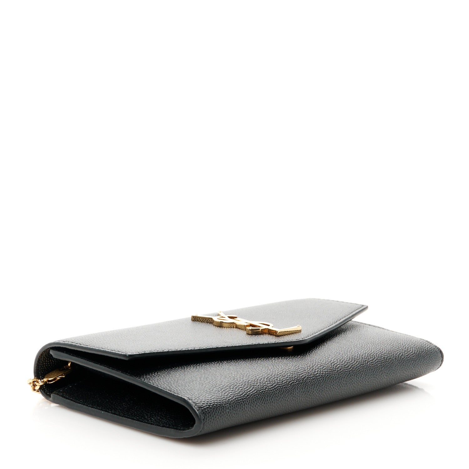Saint Laurent Grain De Poudre Uptown Chain Wallet Black 5 of 14