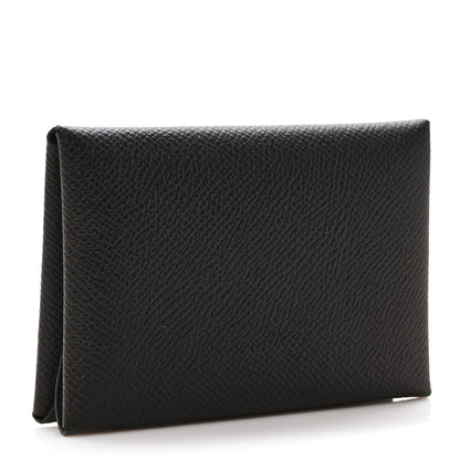 Hermes Epsom Calvi Duo Card Case Black 3 of 7
