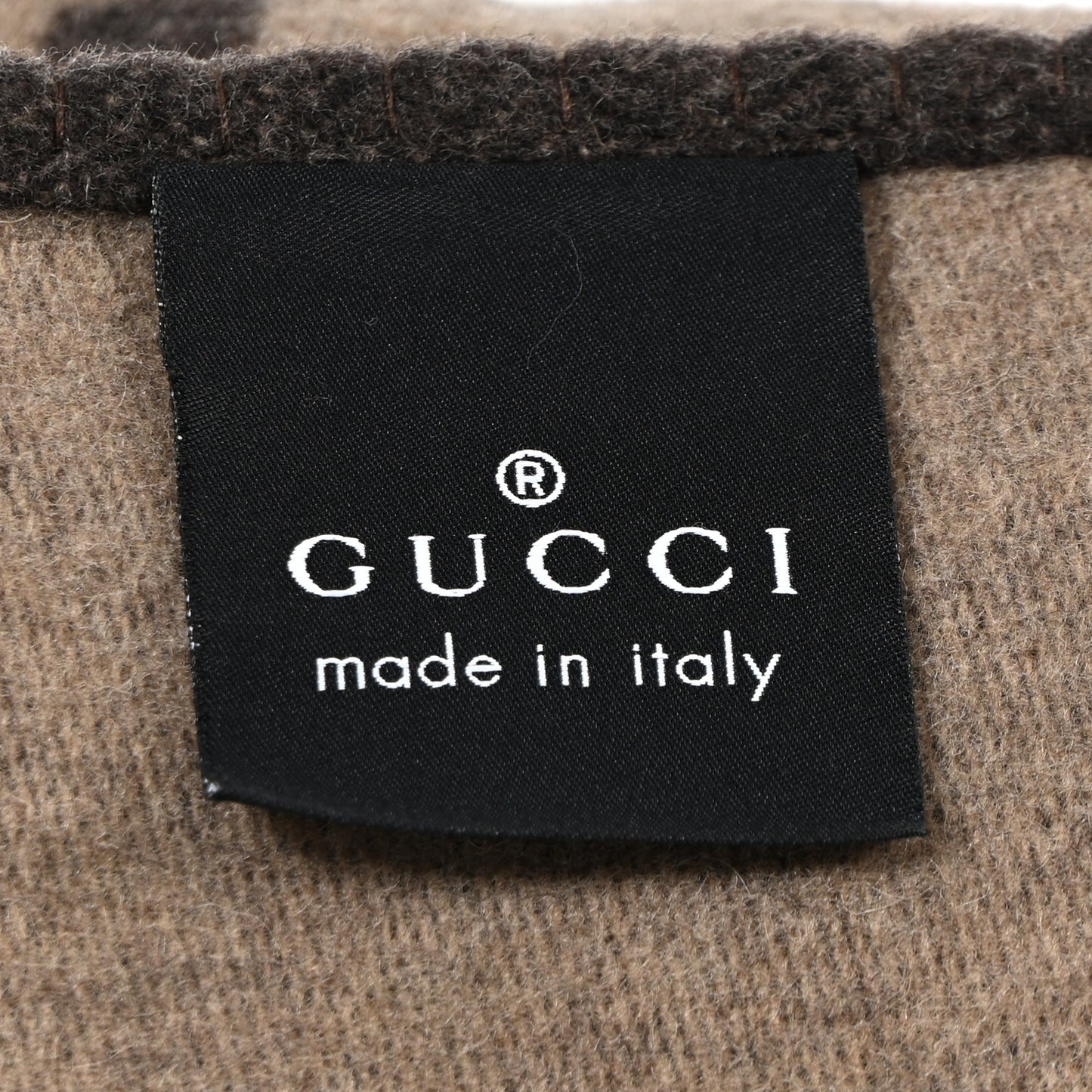 Wool Cashmere GG Monogram Blanket Dark Brown