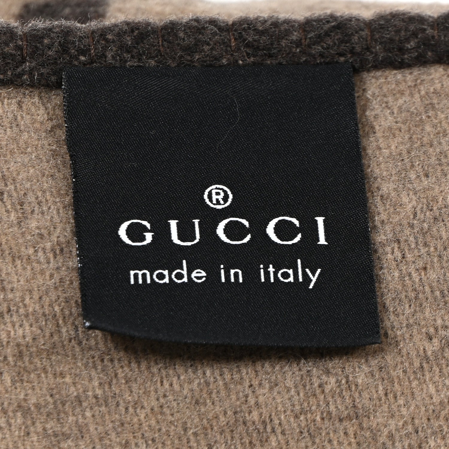 Gucci Wool Cashmere GG Monogram Blanket Dark Brown 3 of 3