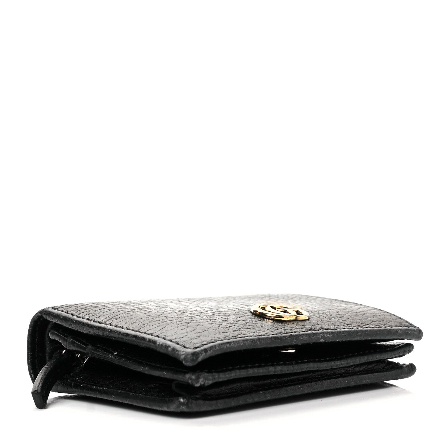 Gucci Pebbled Calfskin GG Marmont Card Case Black 4 of 9