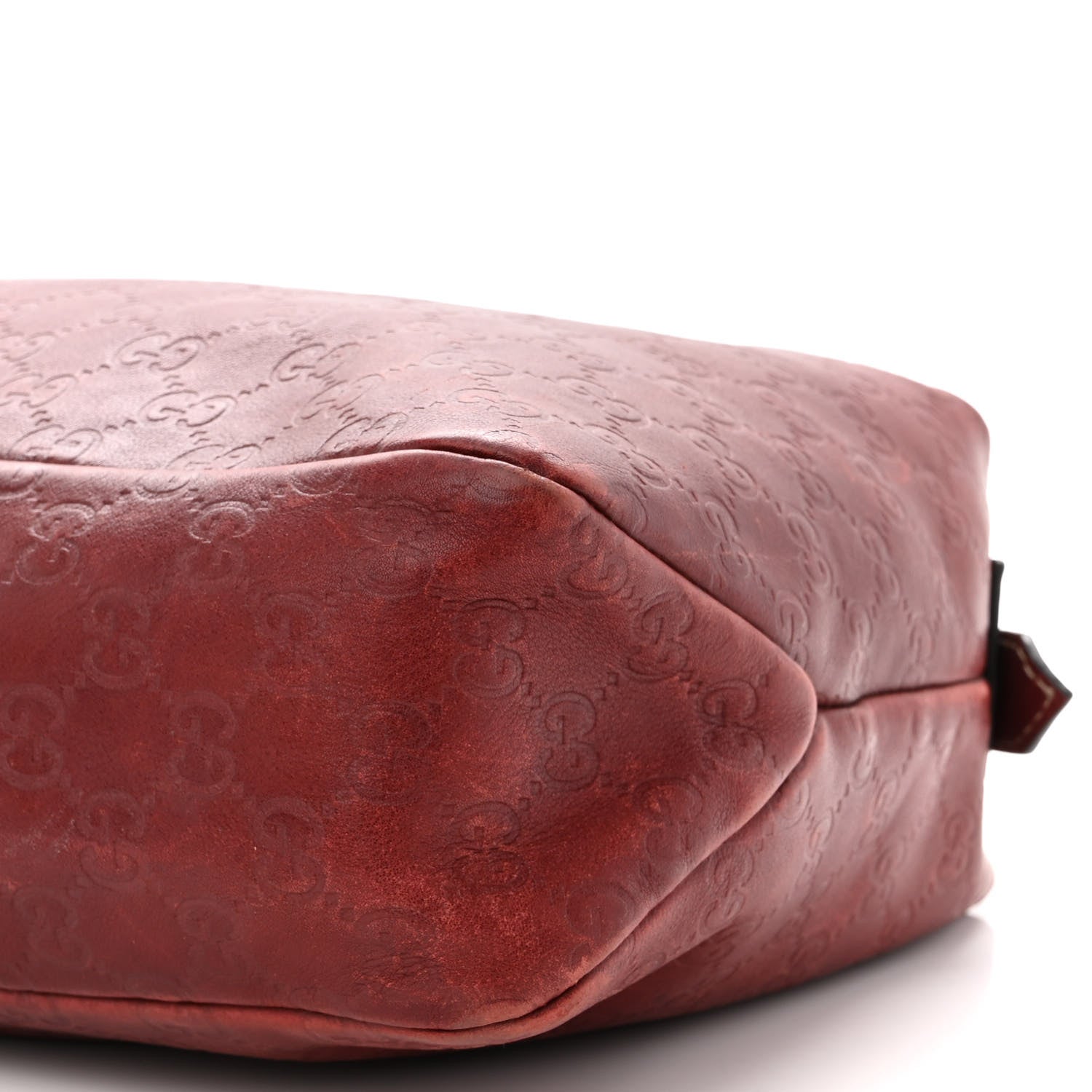 Gucci Guccissima Medium Horsebit Chain Hobo Red 9 of 12
