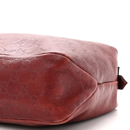 Gucci Guccissima Medium Horsebit Chain Hobo Red 9 of 12
