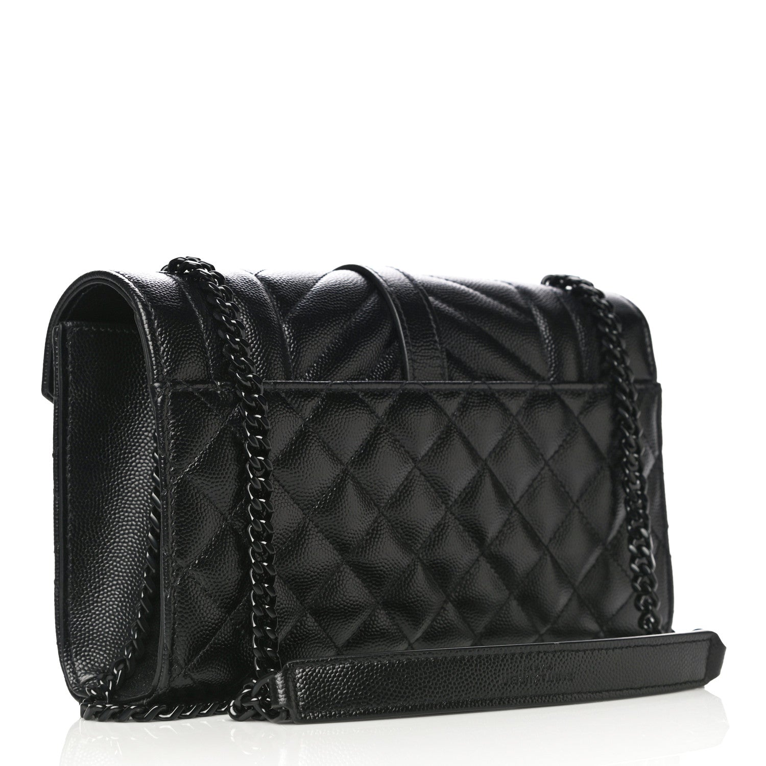 Saint Laurent Grain De Poudre Textured Mixed Matelasse Triquilt Small Monogram Satchel Black 2 of 11