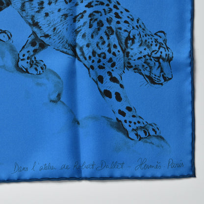 Hermes Silk Dans l'atelier de Robert Dallet Scarf 90 Bleu Vif Anthracite Gris 3 of 4