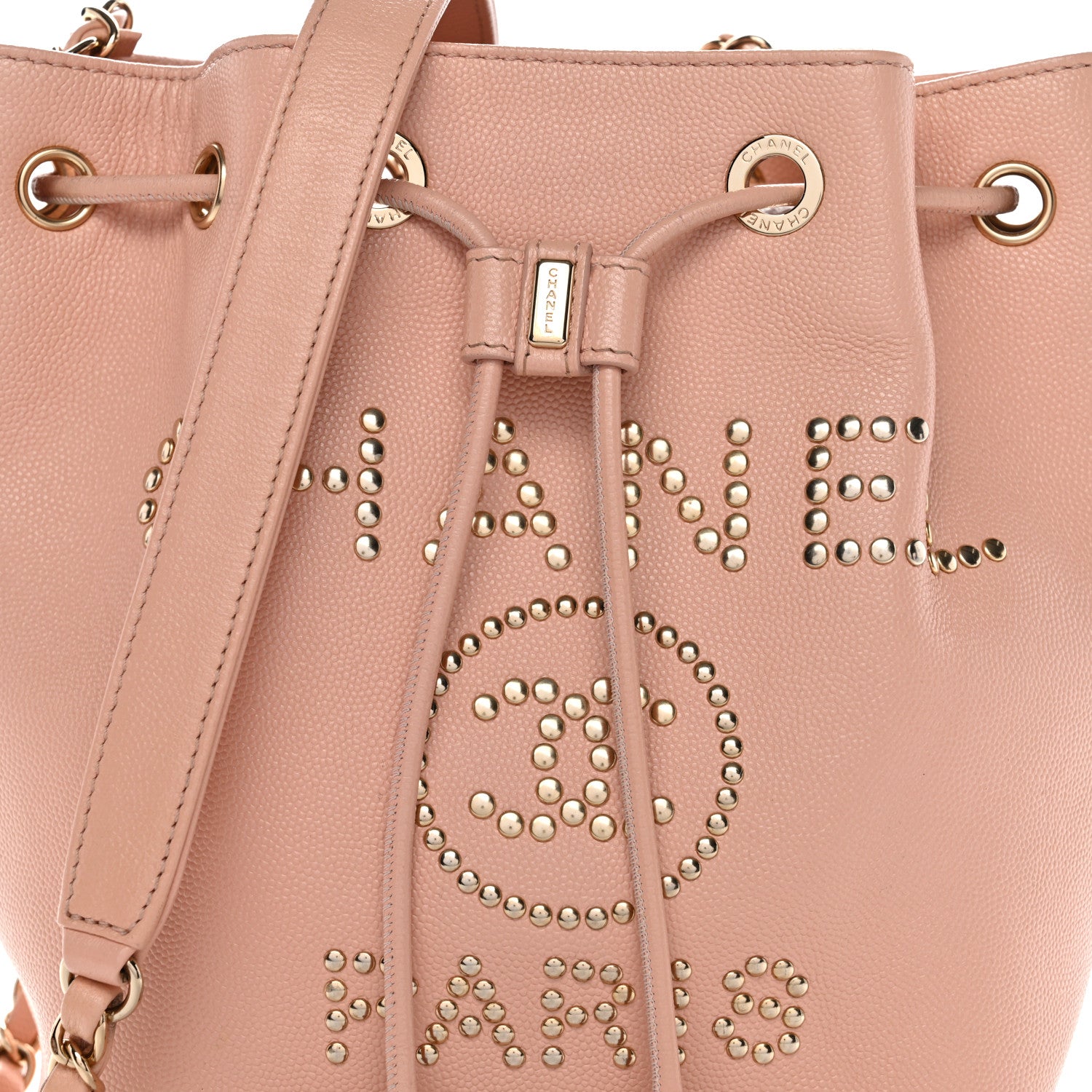 Chanel Caviar Deauville Drawstring Bucket Bag Light Pink 8 of 10