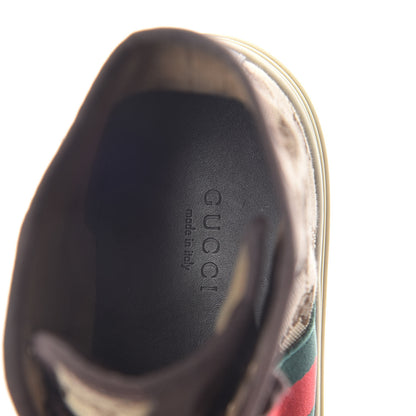 Gucci GG Monogram Web Womens High Top Sneakers 39 Brown 5 of 7