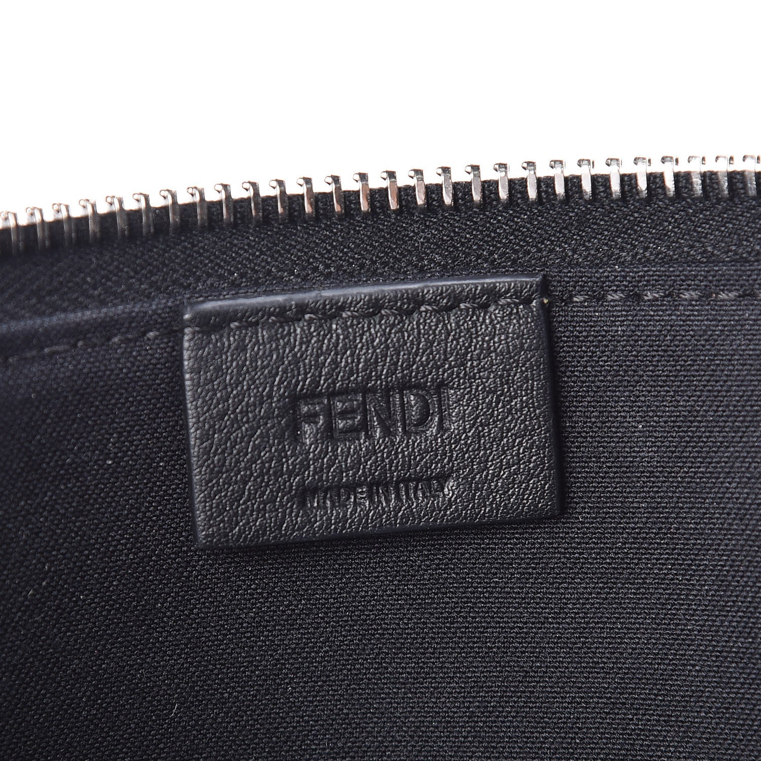 Fendi Vitello Heart Zip Around Pouch Black 6 of 10