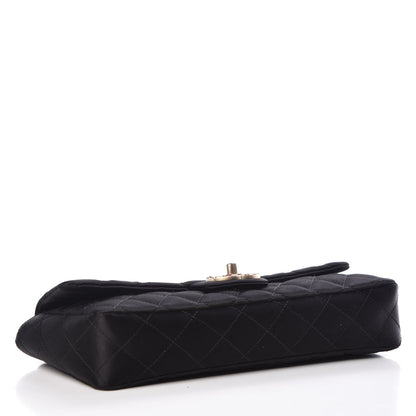 Chanel Satin Quilted Jeweled East West Flap Black 5 of 15