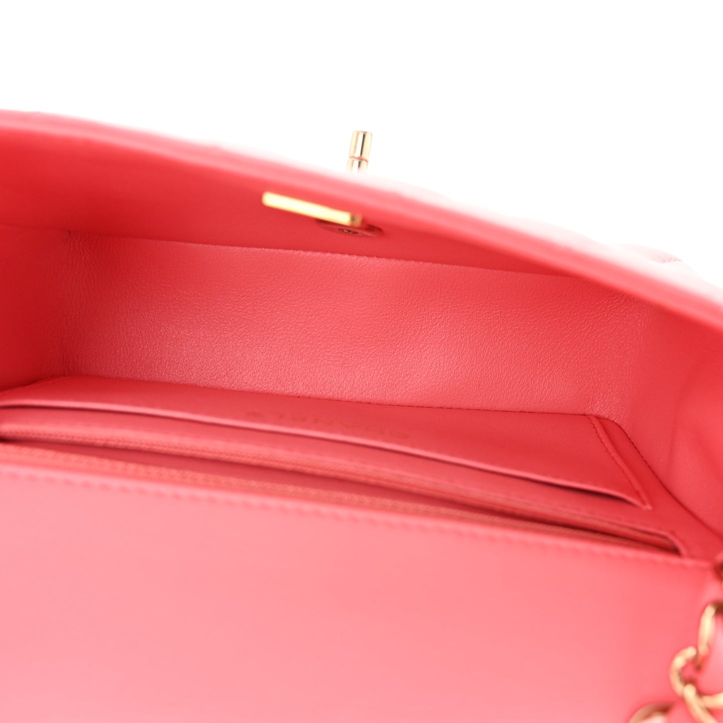 Lambskin Quilted Mini Rectangular Flap Pink