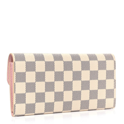 Louis Vuitton Damier Azur Emilie Wallet Rose Ballerine 2 of 4