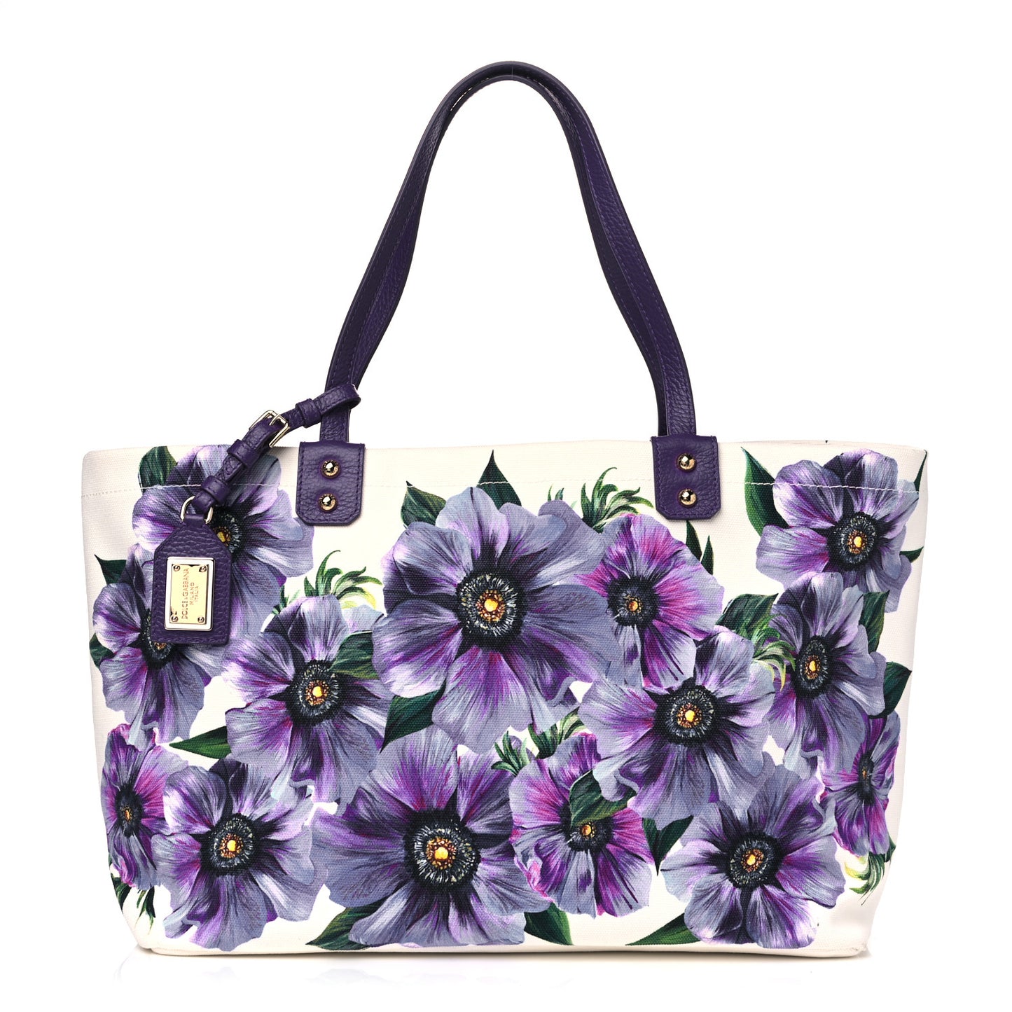 Canvas Anemone Print Medium Beatrice Tote Purple