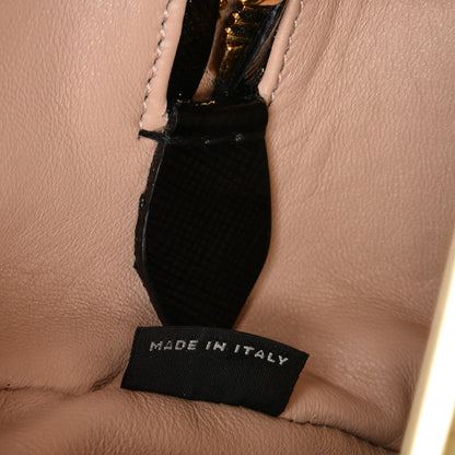 Prada Saffiano Vernice Pyramid Bag Black White Rosso 7 of 7